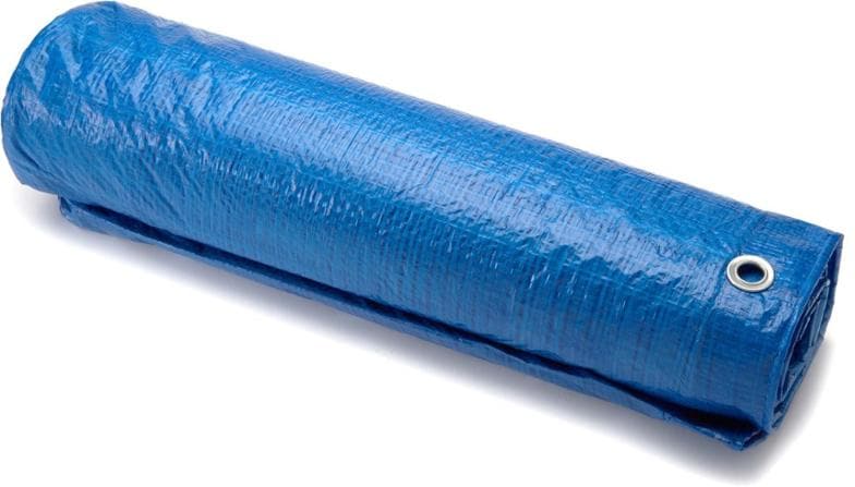 Top rated camping tarp with grommets stretched over campsite, showcasing durability and secure fastening