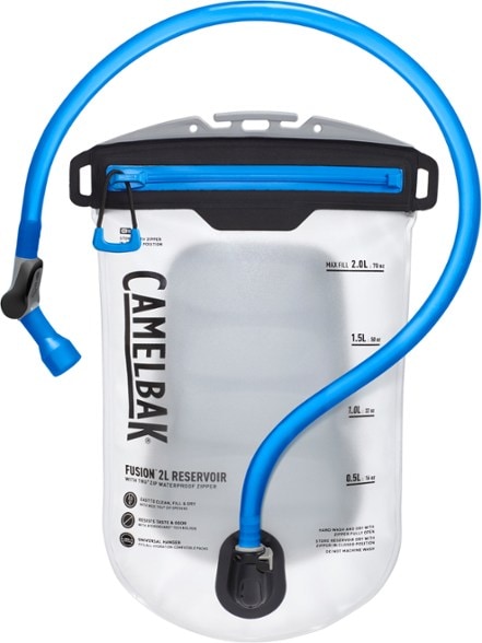 CamelBak Fusion 2L hydration reservoir showing the integrated handle and wide-mouth opening.