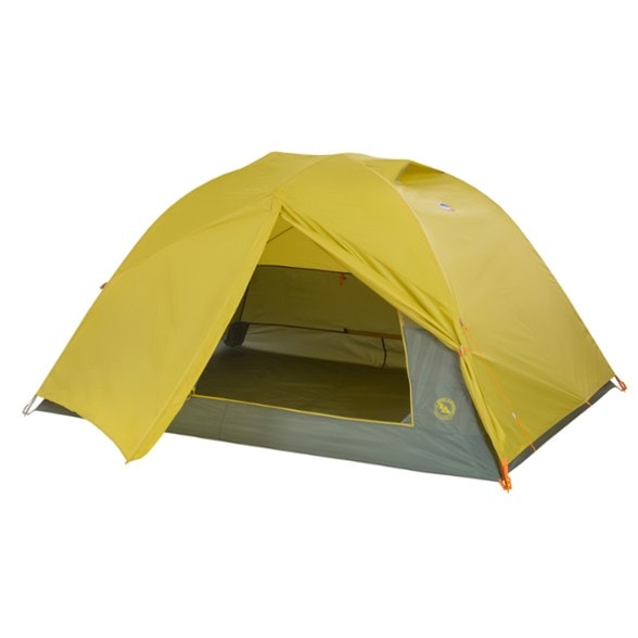 Big Agnes Blacktail 3 tent with two doors and vestibules in a forest
