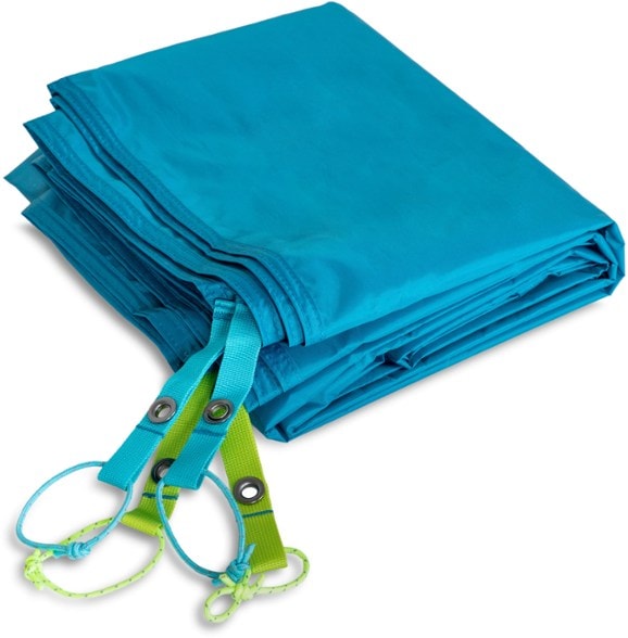 NEMO Aurora Highrise 6P footprint showing waterproof features and fabric texture.