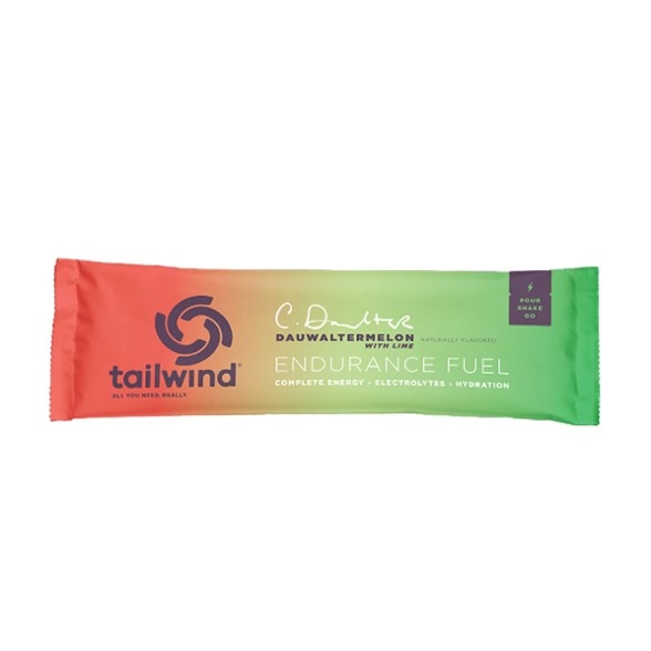 Close-up of Tailwind Nutrition Endurance Fuel Drink Mix packet in Berry Blast flavor, perfect for hydration during sports.