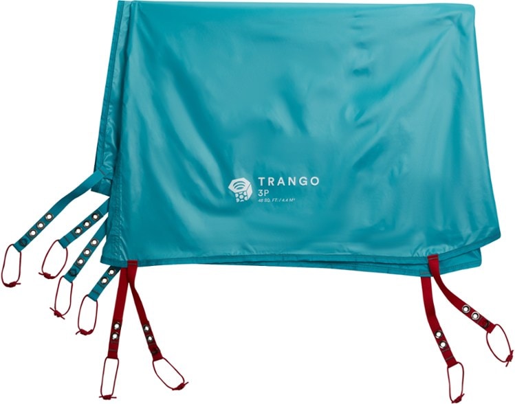 Close-up of TrangoGuard 3 footprint laid beneath a tent on rocky terrain – showcasing tent protection