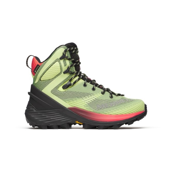 Merrell Rogue Hiker Mid GORE-TEX boots for women, showcasing waterproof design and rugged grip.