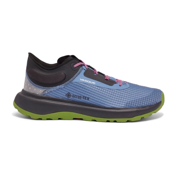 Side view of Vasque Re:connect GTX hiking shoes showcasing ripstop mesh and lace-up closure for men's hiking footwear