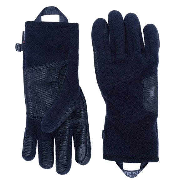 Top view of the PolarDex gloves showing the touchscreen-friendly fingertip design