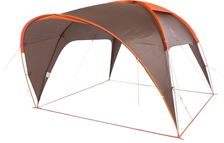 Sage Canyon Deluxe Camping Shelter with picnic table and awning in use