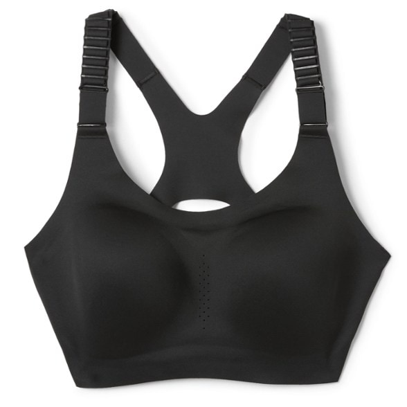 Front view of the Ultimate Women's Racerback High Impact Sports Bra showcasing its sleek design and adjustable straps.