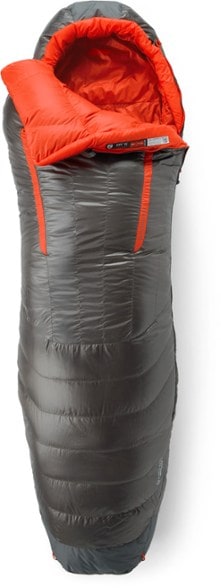 Close-up of NEMO Riff 15 Down Sleeping Bag showcasing its features and materials.