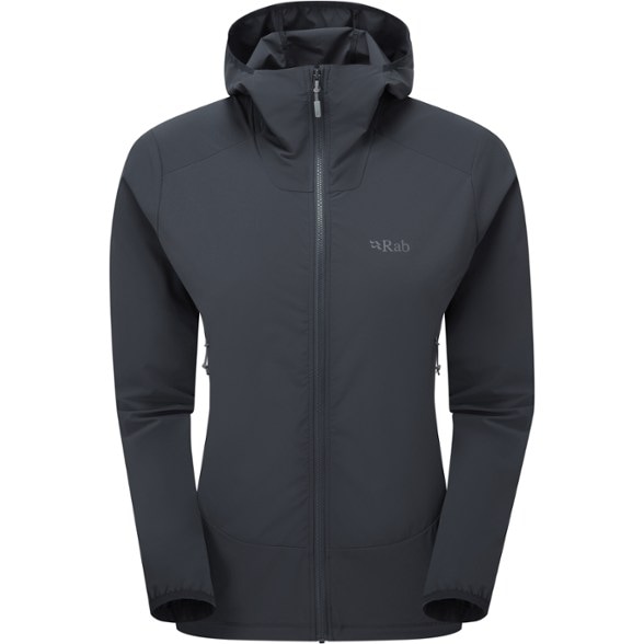 Borealis women's packable soft shell jacket displayed outdoors, highlighting its lightweight design.
