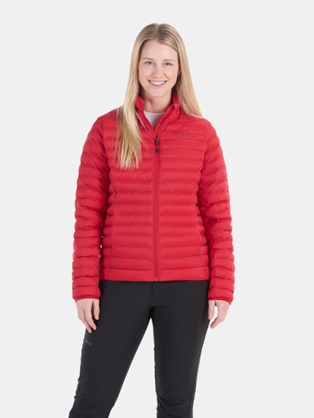 Front view of the EchoShield synthetic down jacket with 3M Thinsulate insulation for women, showcasing water resistant featherless design