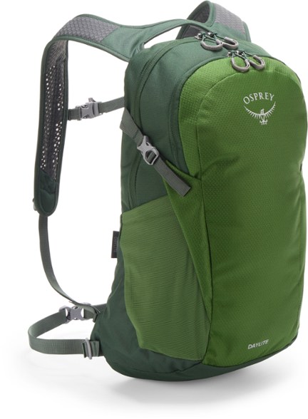 Osprey EcoLite Daypack viewed from the front, showcasing its sleek design and multiple pockets.