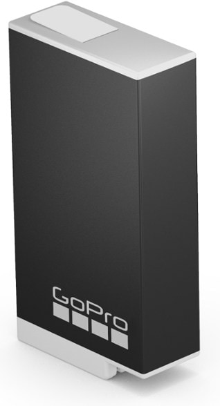 Close-up of MAX Enduro Pro rechargeable battery showing compact design