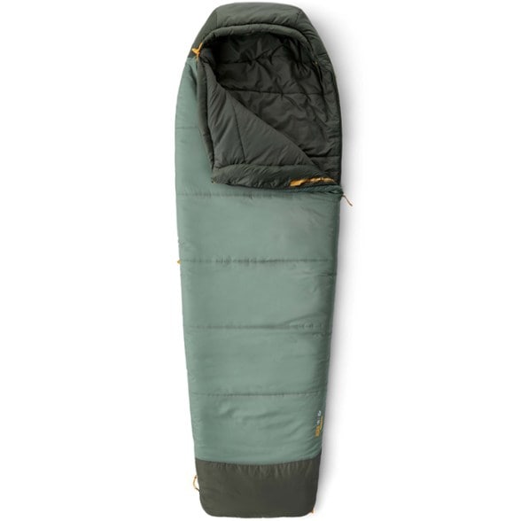 Sea to Summit Boab 15°F synthetic sleeping bag displayed outdoors with a scenic backdrop.