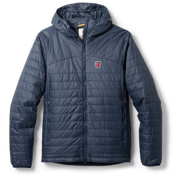 Fjallraven Expedition X-Latt insulated hoodie in action during a winter hike