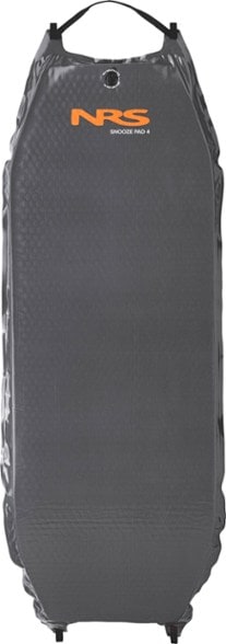 NRS Snooze Pad 4 sleeping pad inflated at a campsite, showcasing its comfort and durability.
