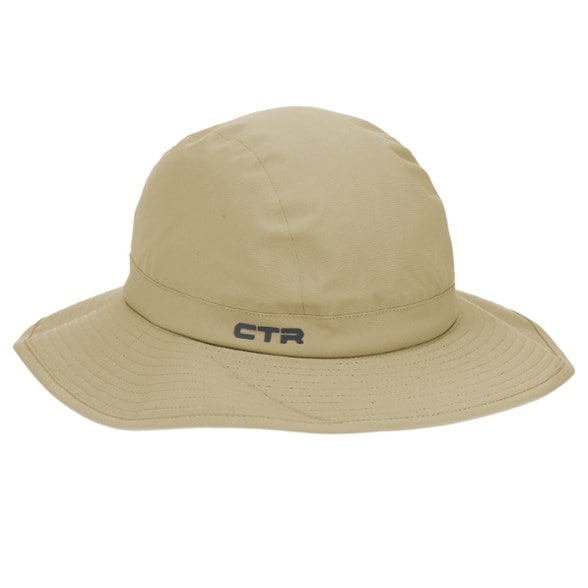 Front view of the waterproof hat showing reinforced brim for rain protection