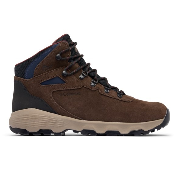 Side view of Columbia men's waterproof hiking boots demonstrating traction and comfort.