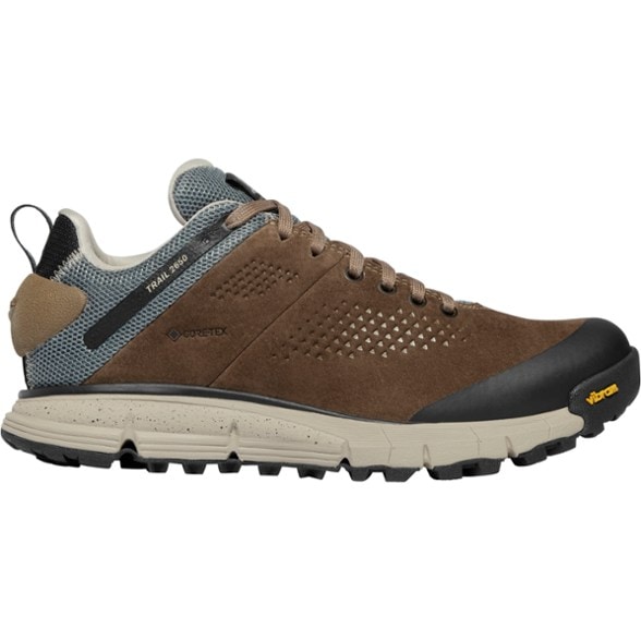 Danner Trail 2650 GTX women's hiking shoes from the side, highlighting the suede and textile upper.