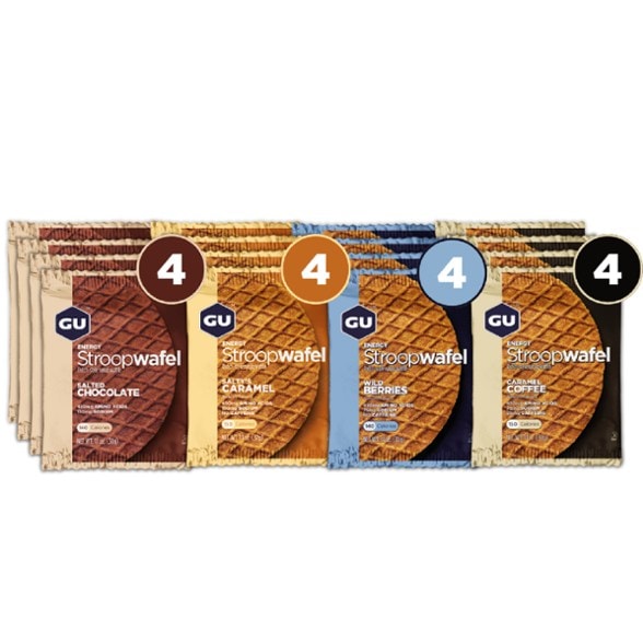 GU Stroopwafel mixed box with assorted flavors, ideal for athletes