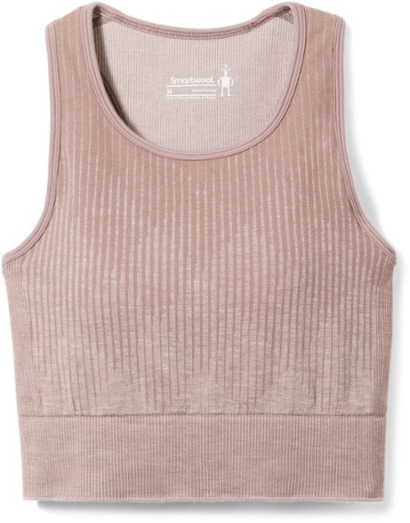 Front view of women's sports bras featuring racerback design and breathable fabric
