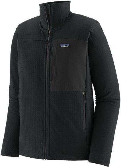 Front view of Patagonia R2 TechFace Men's Jacket showcasing its sleek design and pockets.