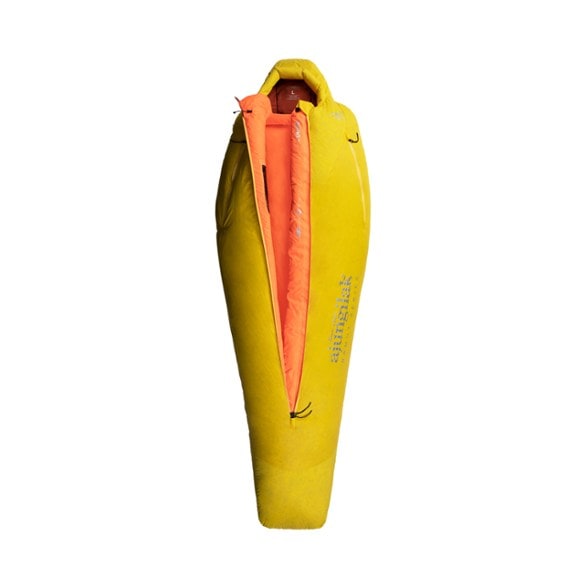 Siku Down Sleeping Bag in a camping setting, showcasing its waterproof features.
