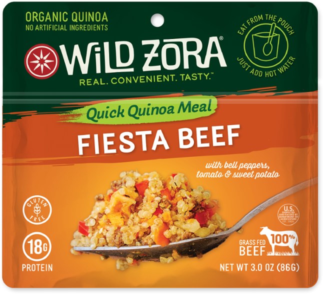Fiesta Beef & Quinoa Bowl in a camping setting, showcasing vibrant ingredients.