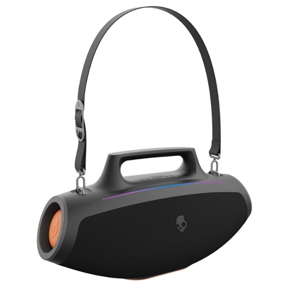 Skullcandy Boombox Pro Wireless Speaker showing off its rugged design and LED light show