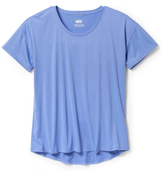 Front view of women's hiking shirt Sahara Eco Tee made with recycled fabric and UPF 30 sun protection