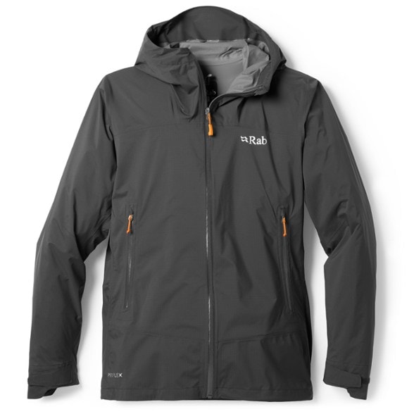 Men's Lightweight Waterproof Hiking Jacket on a trail, demonstrating its breathability and fit.