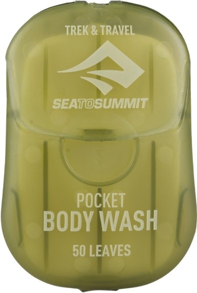 Close-up of TrekLite Eco Pocket Wash case showing soap sheets inside — perfect travel soap for camping.