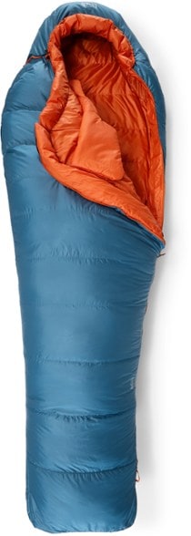 Radiant 20 youth sleeping bag in a tent, demonstrating its spacious interior and cozy design for teens.