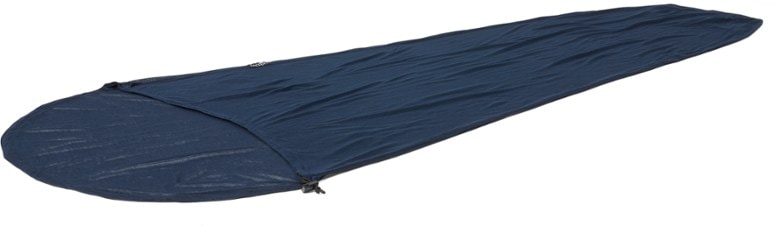 COOLMAX mummy bag liner in a camping tent, showcasing its breathable fabric.