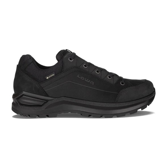 Lowa Renegade Evo GTX Women's Hiking Shoes in a natural outdoor setting, highlighting their waterproof features.