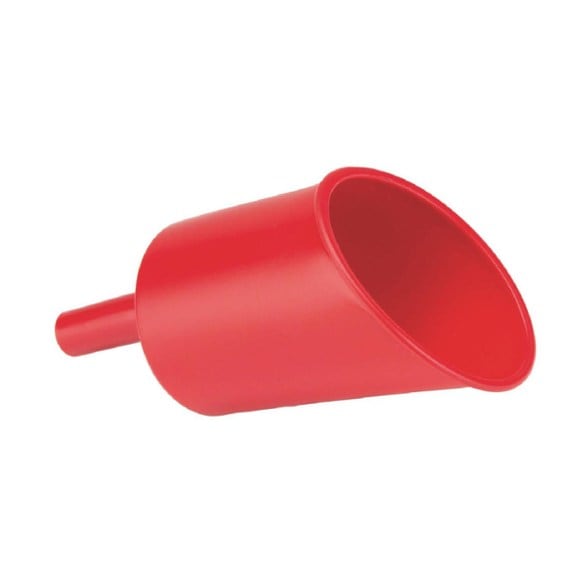 Coleman liquid fuel funnel with filter, showing vent design and size.