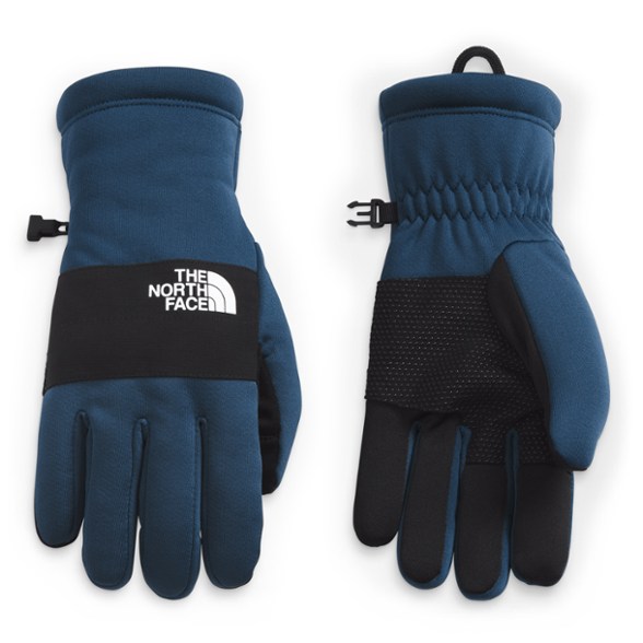 North Face Sierra Etip gloves showing the high-pile fleece material up close.