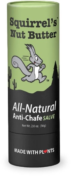 Squirrels Nut Butter vegan anti-chafe cream in compostable tube, perfect for runners