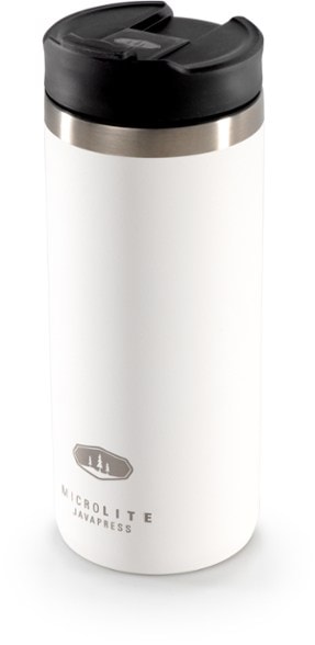 Traveler's Choice French Press Coffee Maker in a camping setup
