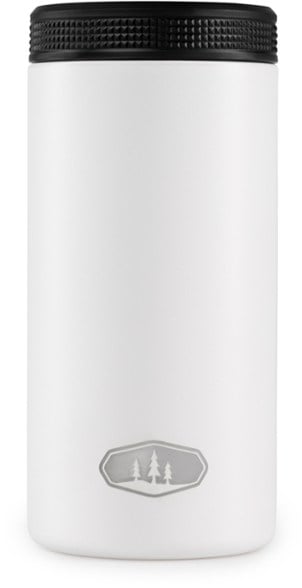 GSI Outdoors slim can cooler showcasing its rugged stainless-steel construction.