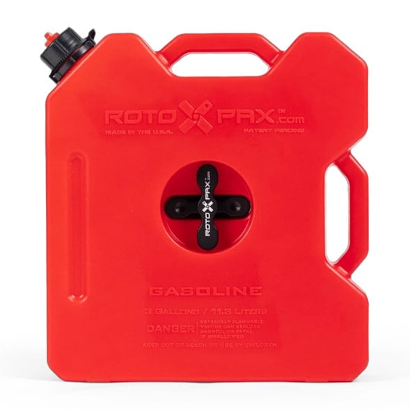 Adventure-Ready 3 Gallon Gasoline Container from the side, showing robust design.