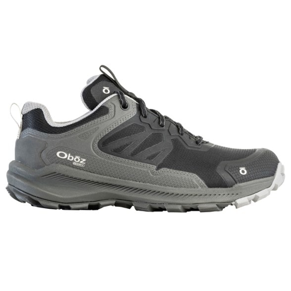 Side view of Katabatic Low Women's Waterproof Hiking Shoes showing breathable mesh and TPU overlays.
