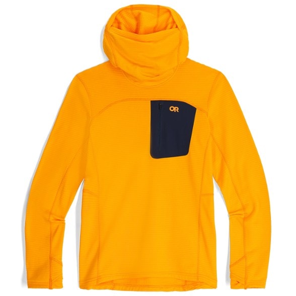 Front view of the men's ActiveFit thermal pullover hoodie, showcasing the three-panel hood.