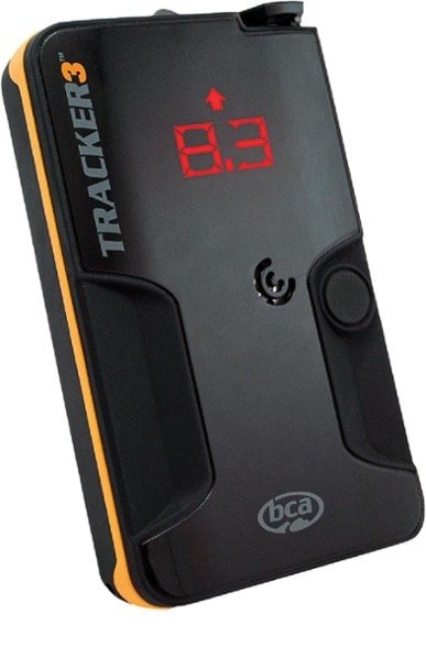 Tracker3+ Pro avalanche transceiver front view showing compact design for backcountry skiing gear