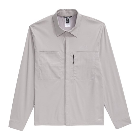 Front view of men's lightweight hiking shirt with UPF protection and anti-odor technology