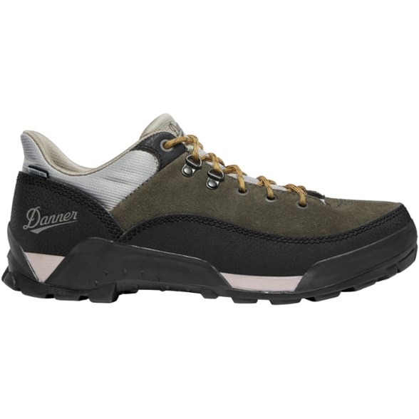 Danner Panorama Waterproof Low hiking shoes for men in action on a rocky trail.