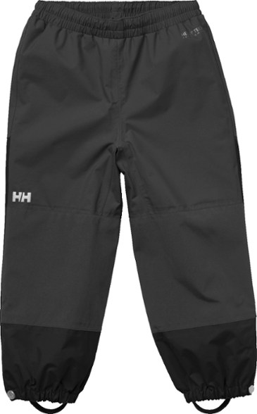 Front view of kids wearing Helly Hansen Adventure Pants during a hike, demonstrating flexibility and comfort.