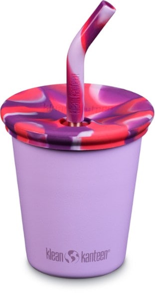 Klean Kanteen Kids Straw Cup in blue with spill-proof straw lid, perfect for toddlers.