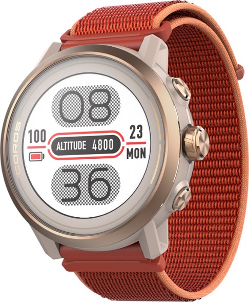 Coros Apex 2 Trail Running Watch showing GPS tracking functionality outdoors.