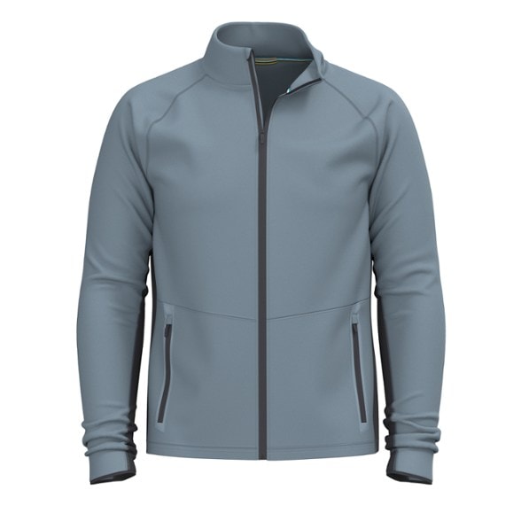 Front view of the SmartMotion active fleece jacket showing thumbholes and athletic fit