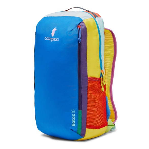 Cotopaxi Batac 16L backpack showing the main compartment and unique color pattern.